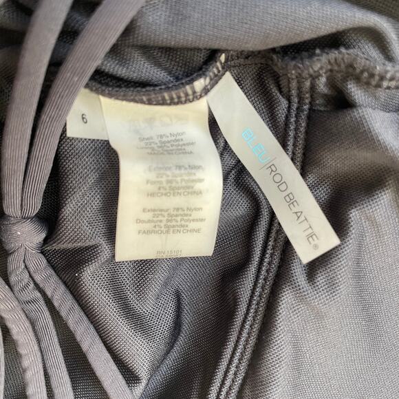 Bleu Rod Beattie Black One-Piece Swimsuit | Lace-Up Front & Back, Size 6, EUC - Picture 3 of 4